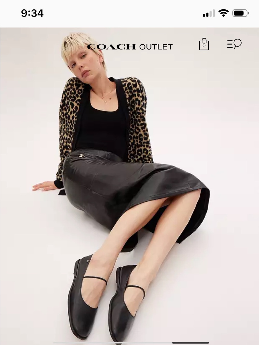 Coach Black Emilia Mary Jane Leather Flats